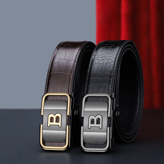 🎅Christmas Pre-sale🎁Men's Crocodile-Patterned Automatic Buckle Belt