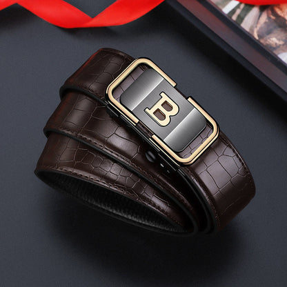 🎅Christmas Pre-sale🎁Men's Crocodile-Patterned Automatic Buckle Belt